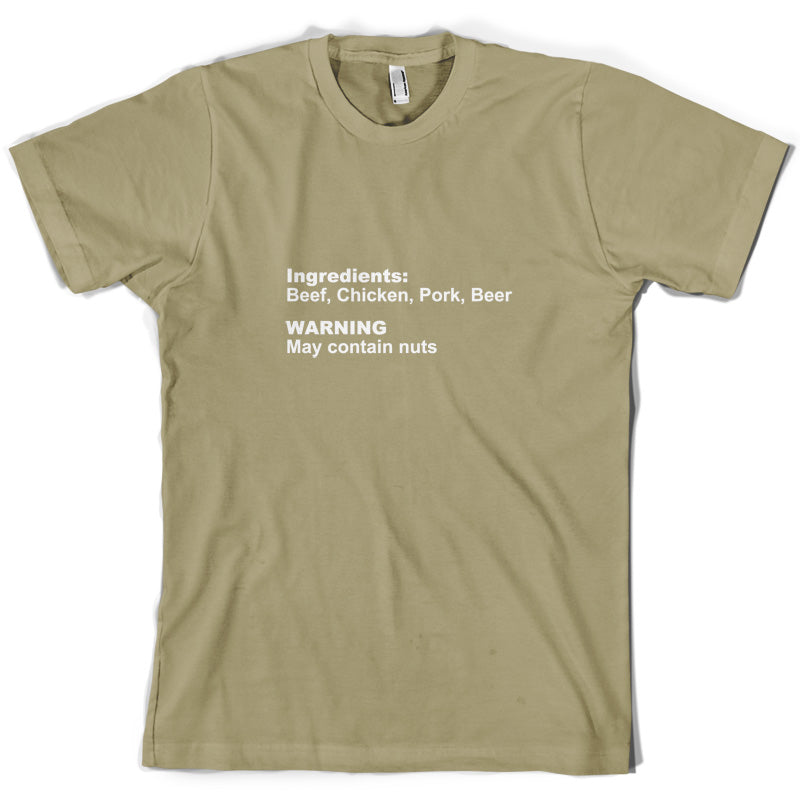 Human Ingredients May Contain Nuts T Shirt