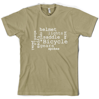 Bicycle Word Cloud T Shirt