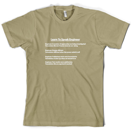 Learn To Speak Engineer T Shirt