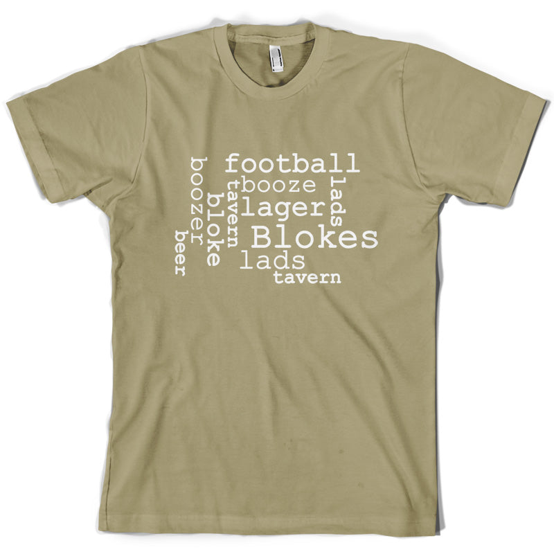 Blokes Word Cloud T Shirt