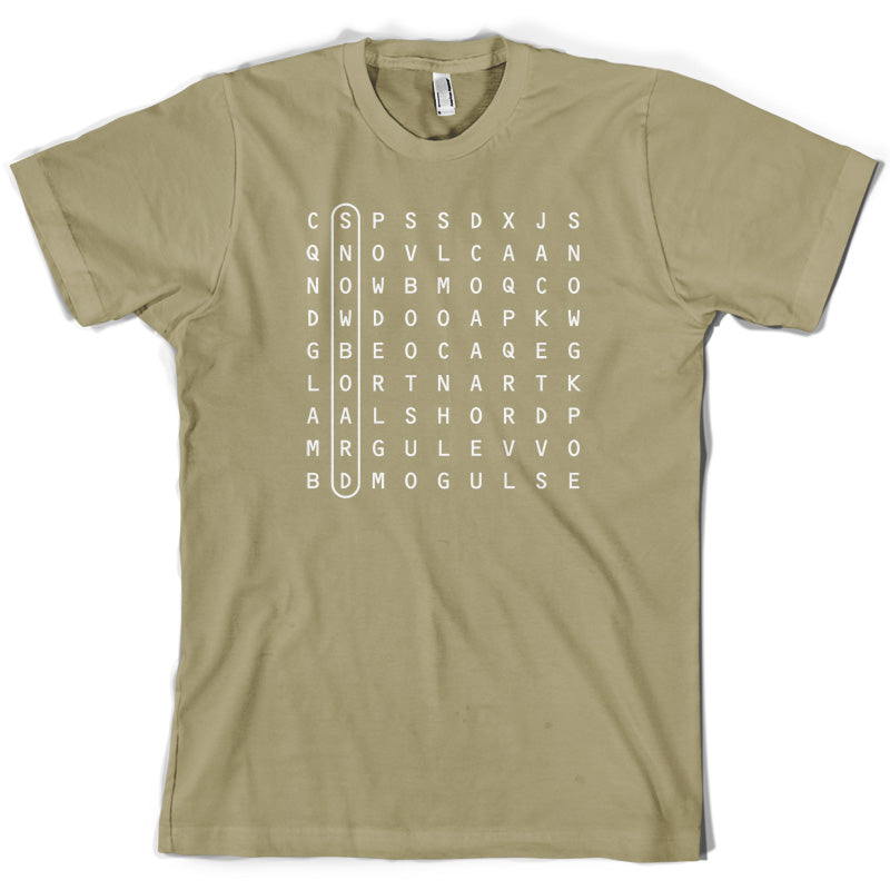 WordSearch Snowboarding T Shirt