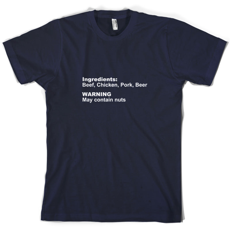 Human Ingredients May Contain Nuts T Shirt