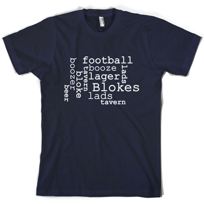 Blokes Word Cloud T Shirt