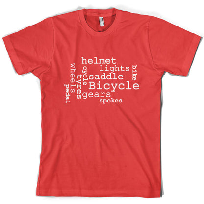 Bicycle Word Cloud T Shirt