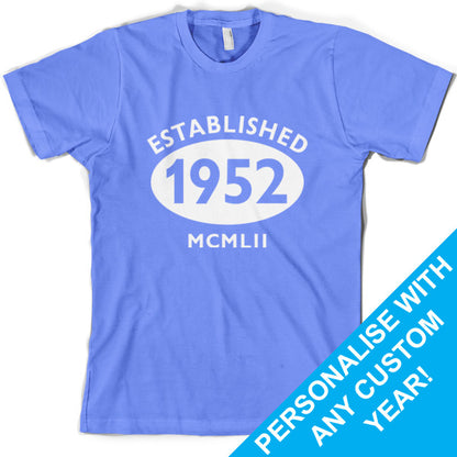 Established Roman Numerals Custom Birthday T Shirt