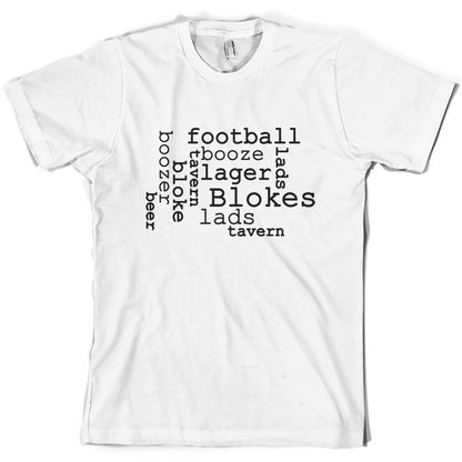 Blokes Word Cloud T Shirt