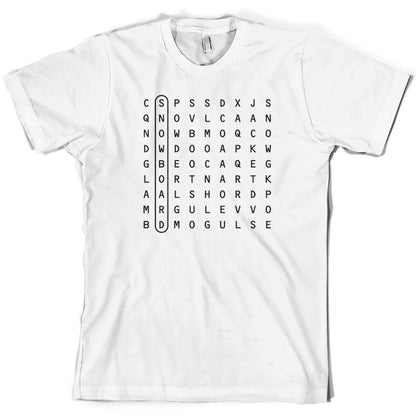 WordSearch Snowboarding T Shirt