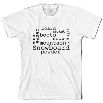 Snowboarding Word Cloud T Shirt