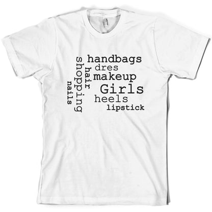 Girls Word Cloud T Shirt