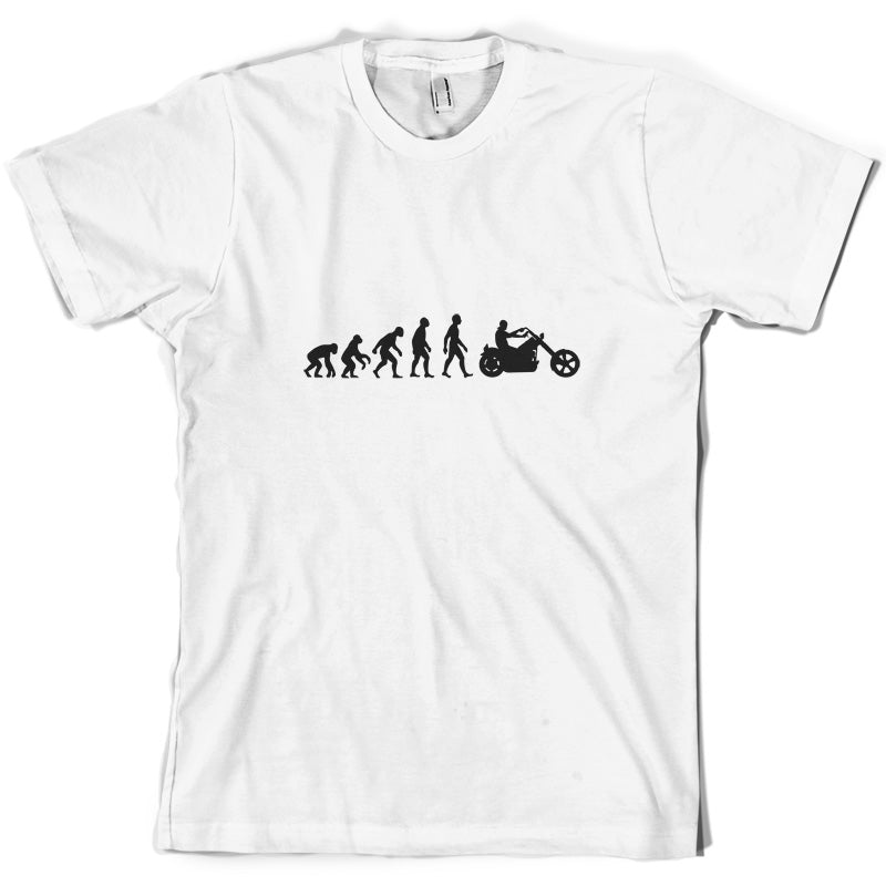 Evolution Of Man Chopper Motorcycle T Shirt