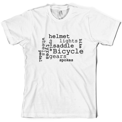 Bicycle Word Cloud T Shirt