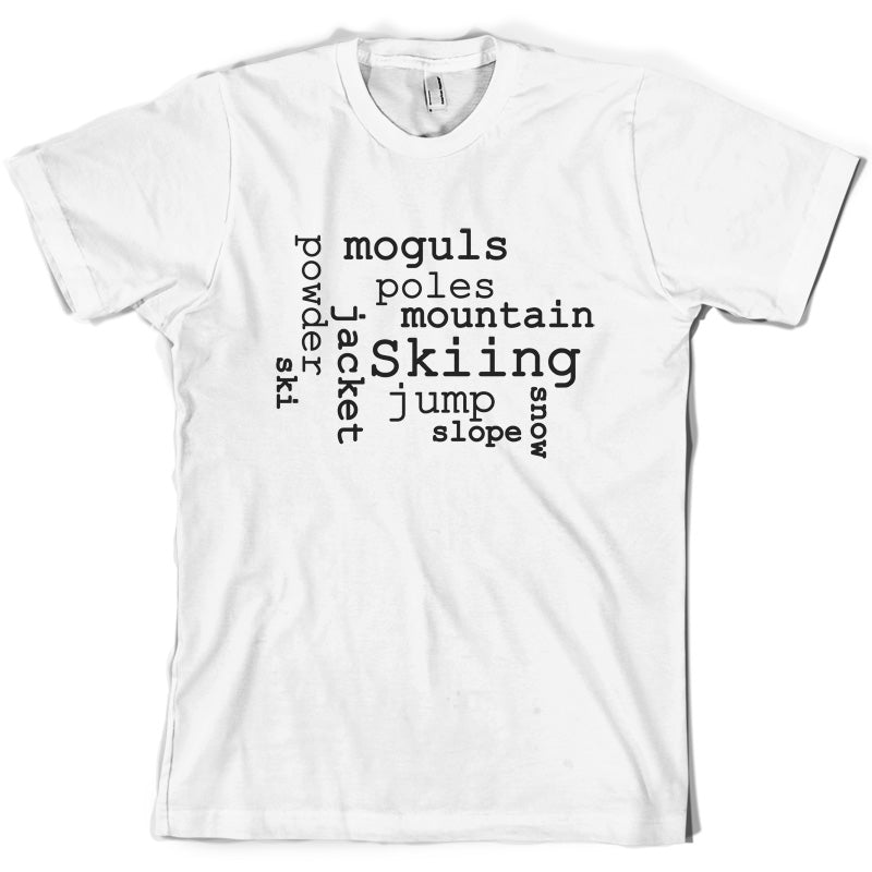 Ski Word Cloud T Shirt