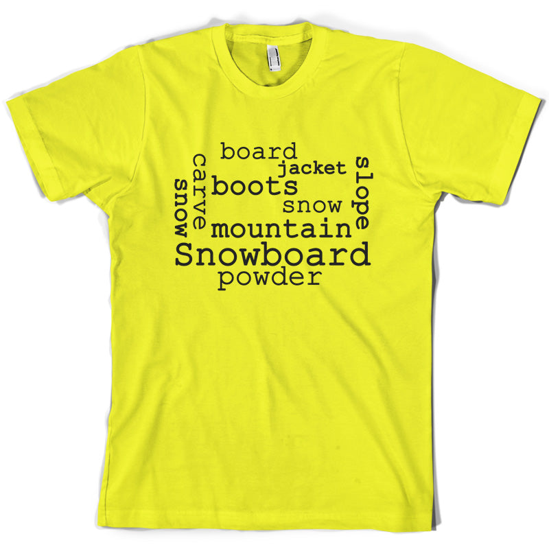 Snowboarding Word Cloud T Shirt