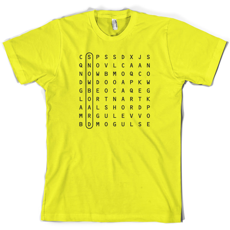 WordSearch Snowboarding T Shirt