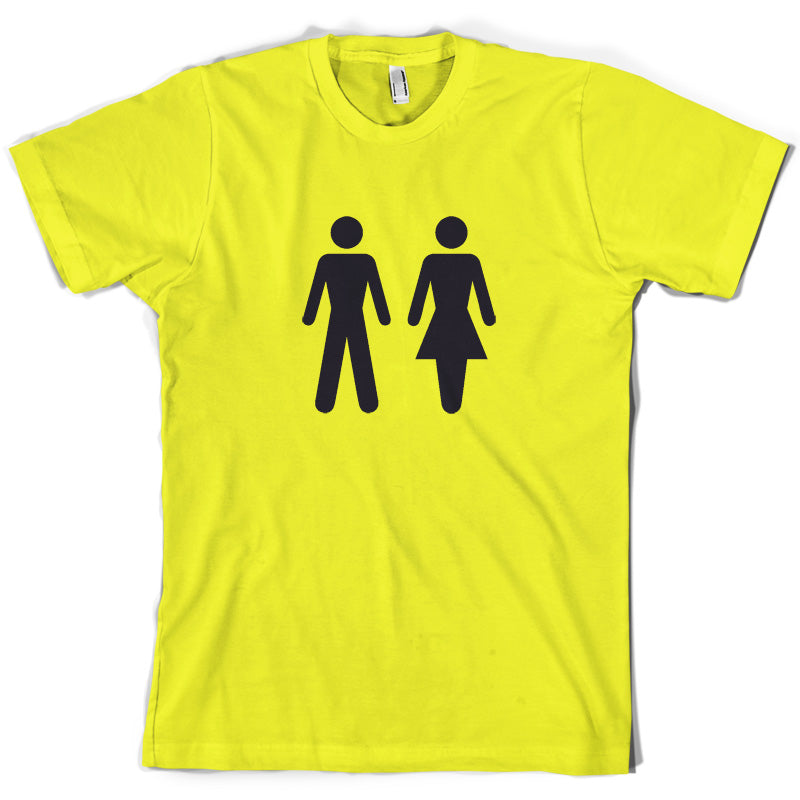 Man Woman Toilet Sign T Shirt