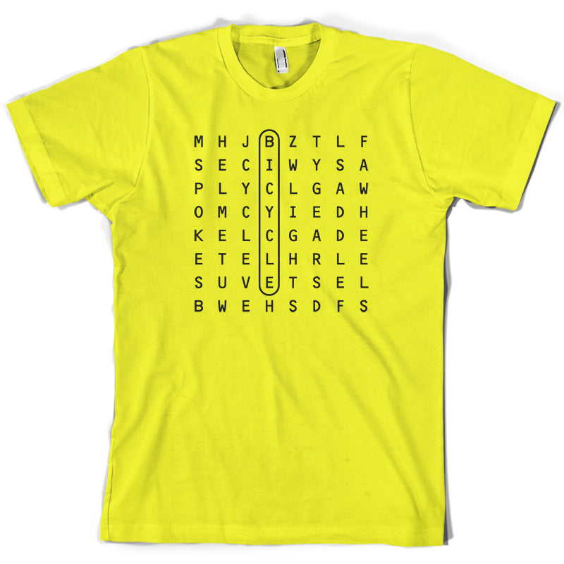 Word Search Bicycle T Shirt