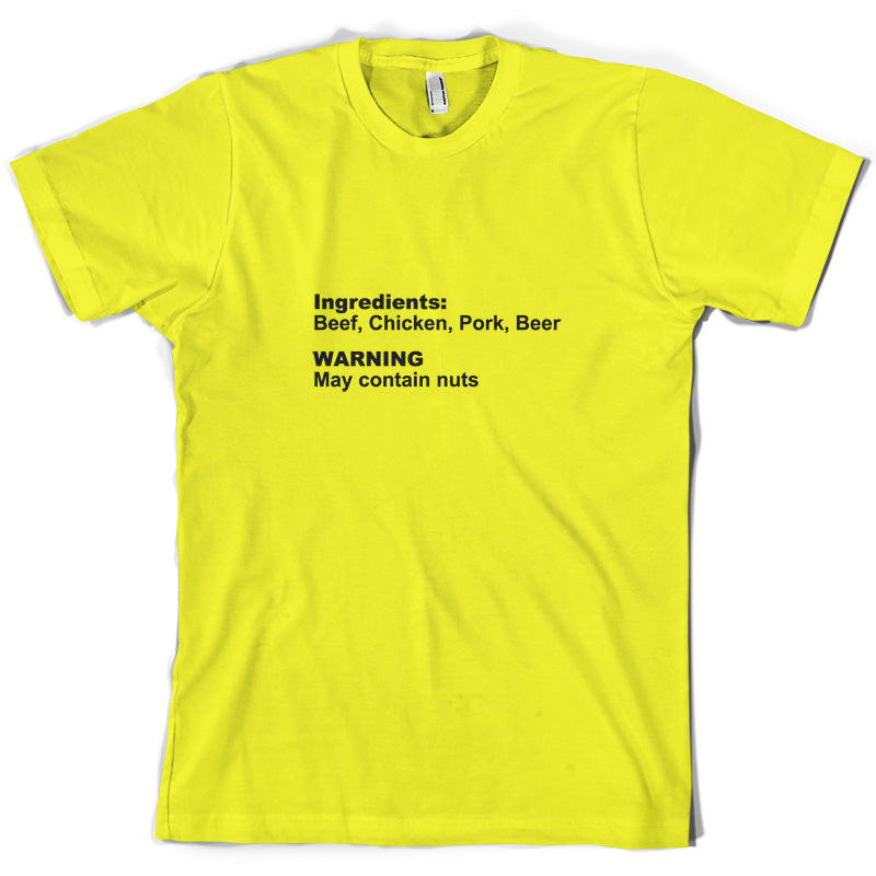 Human Ingredients May Contain Nuts T Shirt