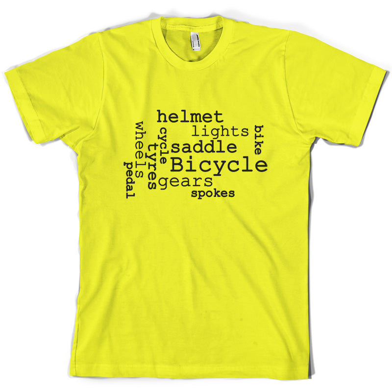 Bicycle Word Cloud T Shirt