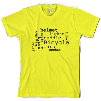 Bicycle Word Cloud T Shirt