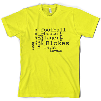 Blokes Word Cloud T Shirt