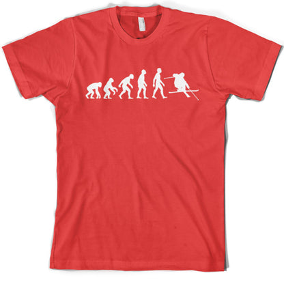 Evolution of Man Skiing T Shirt