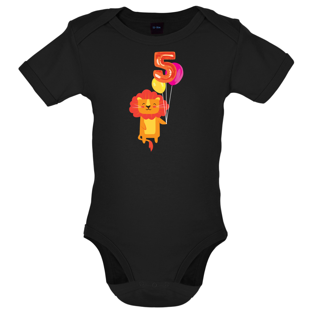 5th Birthday Lion Baby T Shirt