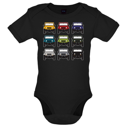 JW 9 Colour Car Grid Baby T Shirt