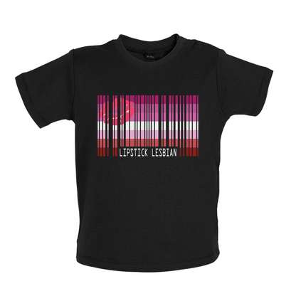 LGBT Barcode Flags - Lipstick Lesbian Baby T Shirt