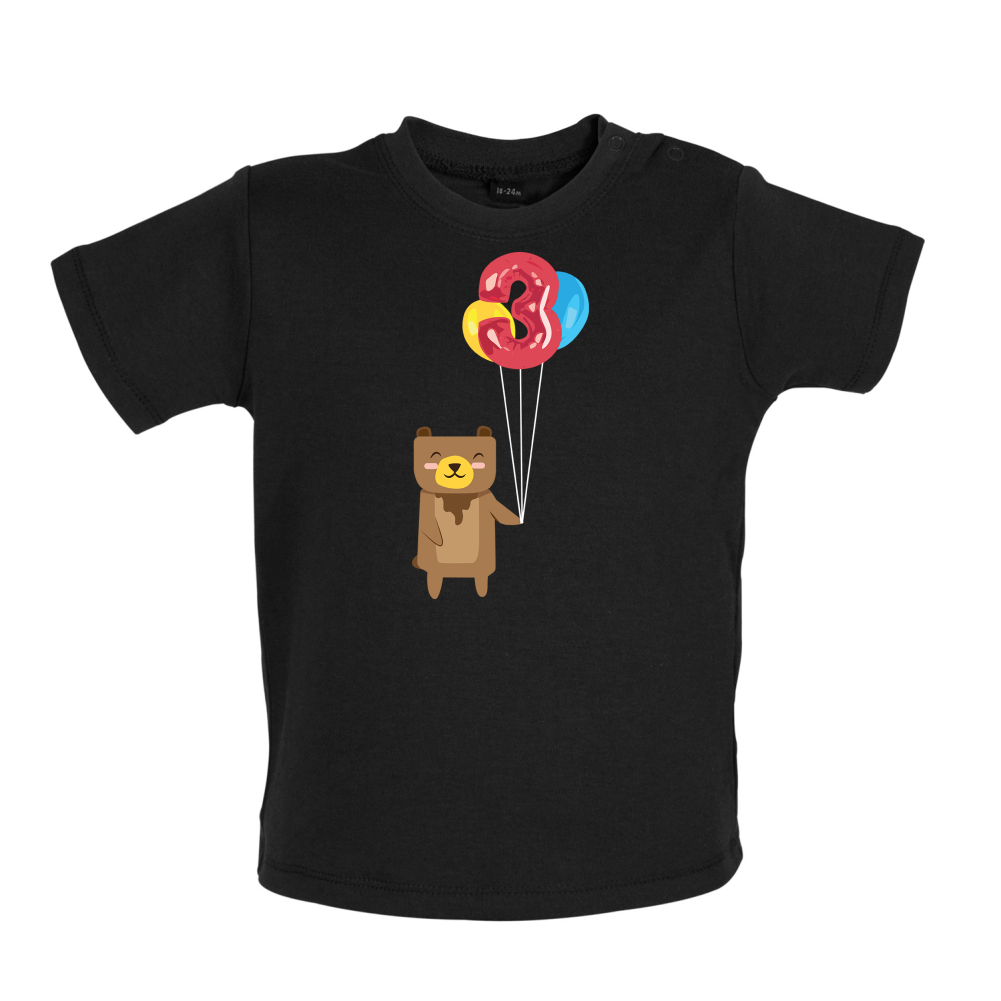 3rd Birthday Bear Baby T Shirt