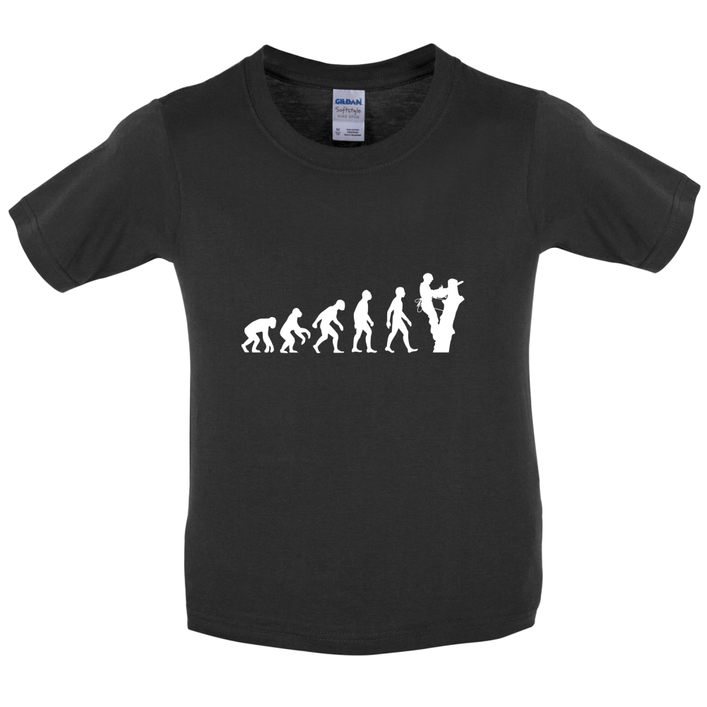 Evolution Of Man Tree Surgeon Kids T Shirt