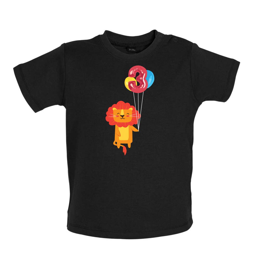 3rd Birthday Lion Baby T Shirt