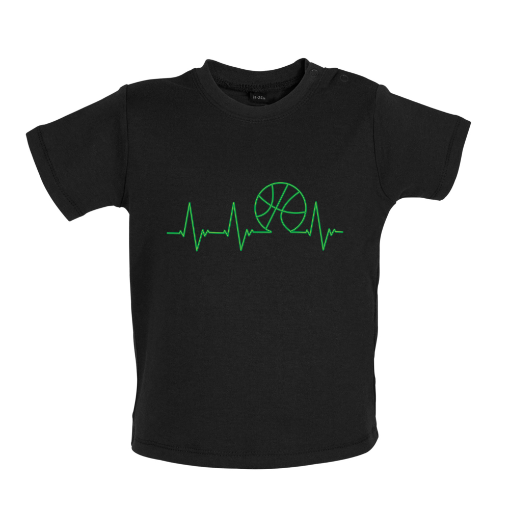 Basketball Heartbeat Baby T Shirt