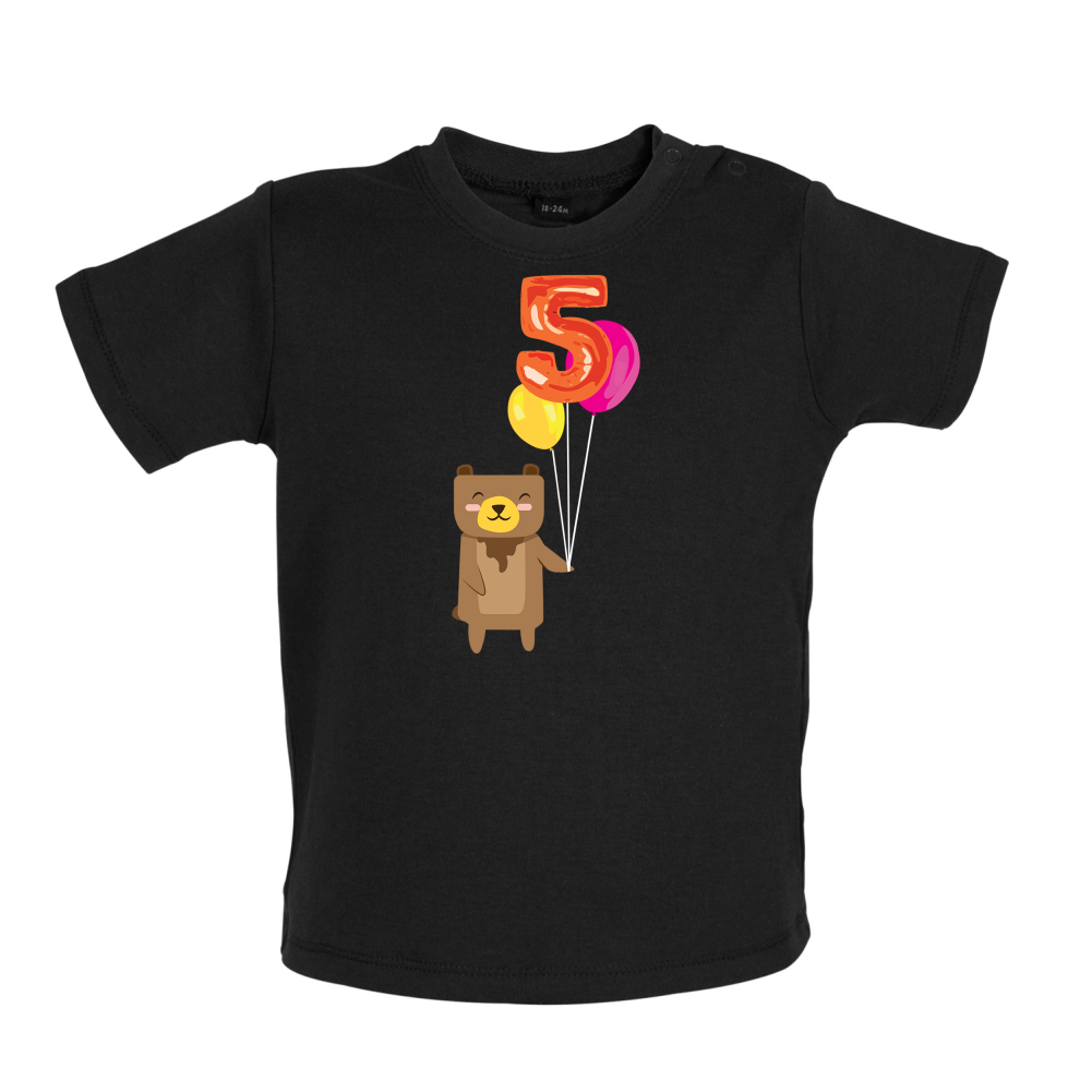 5th Birthday Bear Baby T Shirt