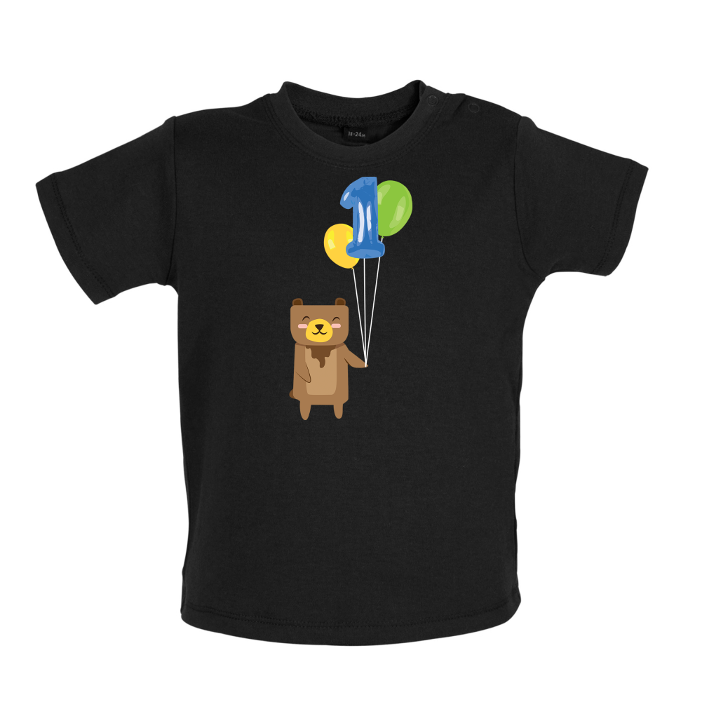 1st Birthday Bear Baby T Shirt