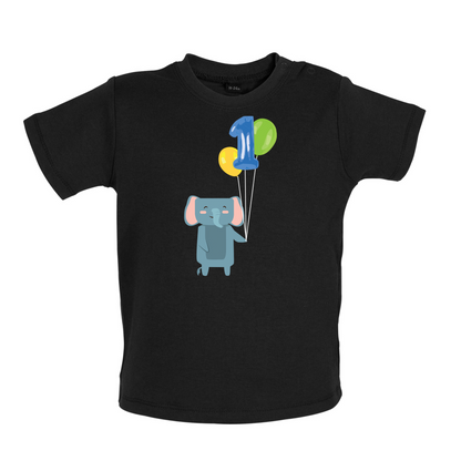 1st Birthday Elephant Baby T Shirt