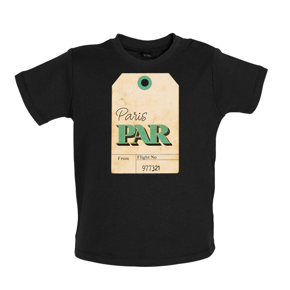 Paris Travel Tag Baby T Shirt