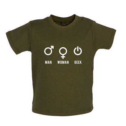 Man Woman GEEK Baby T Shirt