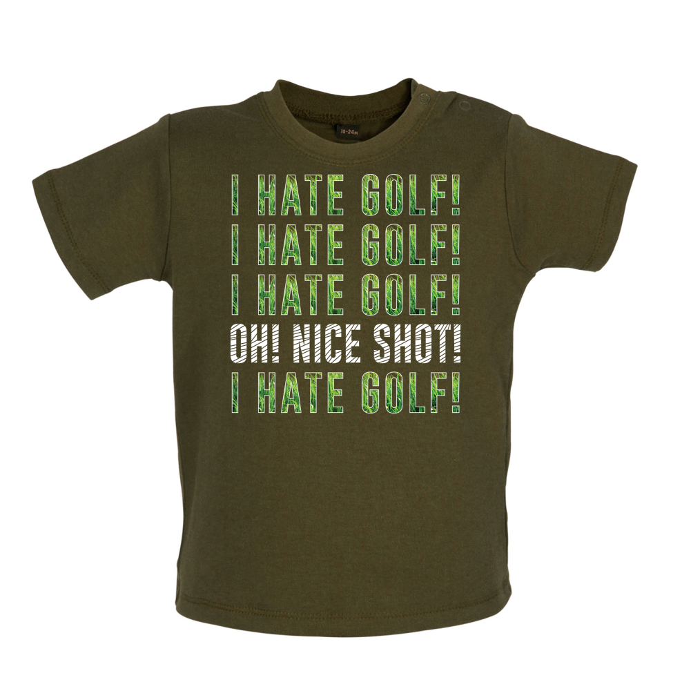 I Hate Golf Baby T Shirt