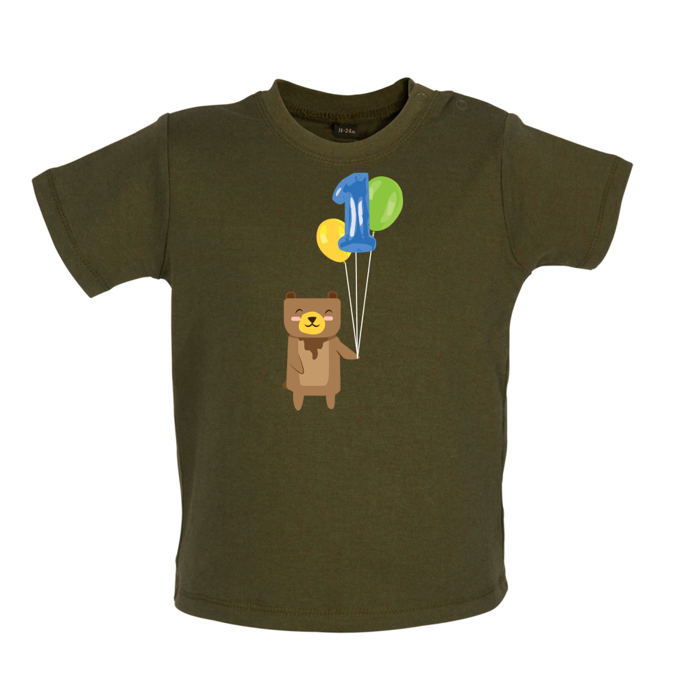 1st Birthday Bear Baby T Shirt