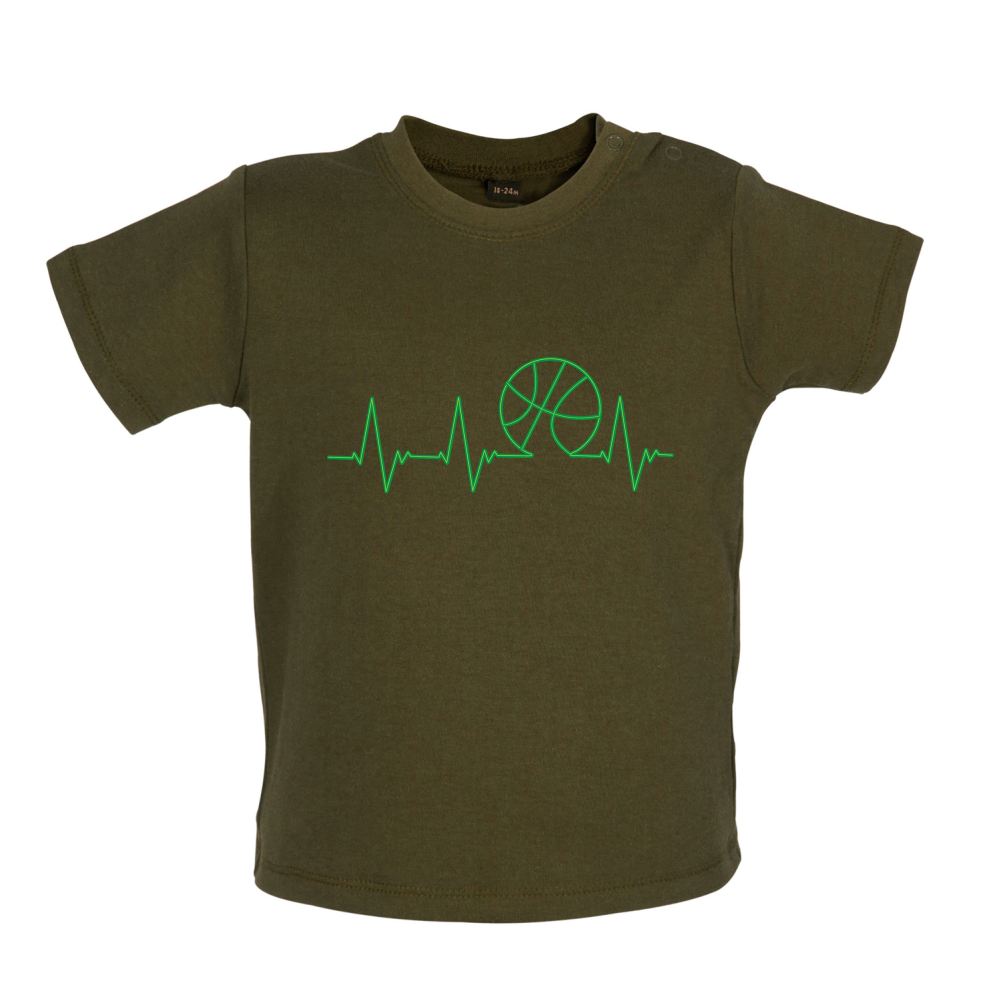 Basketball Heartbeat Baby T Shirt