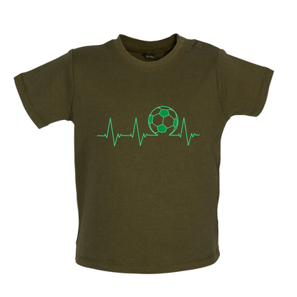 Football Heartbeat Baby T Shirt