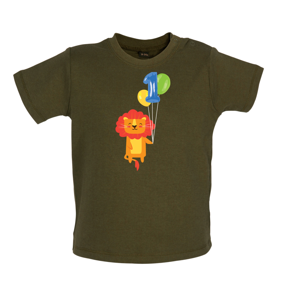 1st Birthday Lion Baby T Shirt