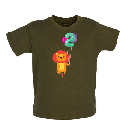 2nd Birthday Lion Baby T Shirt