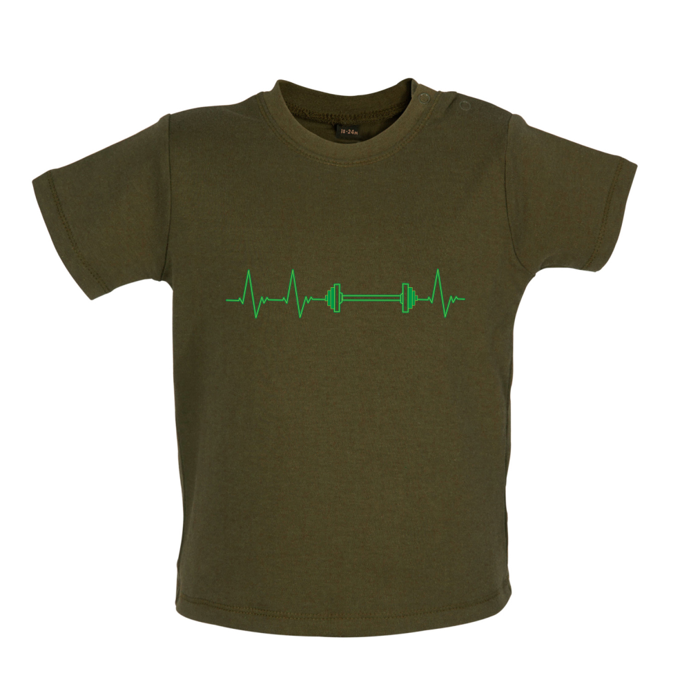 Weight Lifting Heartbeat Baby T Shirt