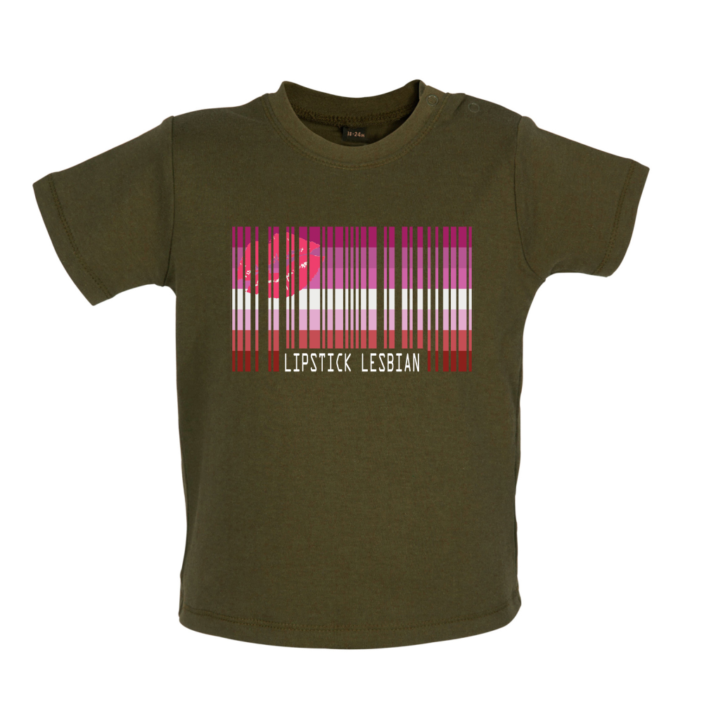 LGBT Barcode Flags - Lipstick Lesbian Baby T Shirt