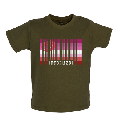 LGBT Barcode Flags - Lipstick Lesbian Baby T Shirt