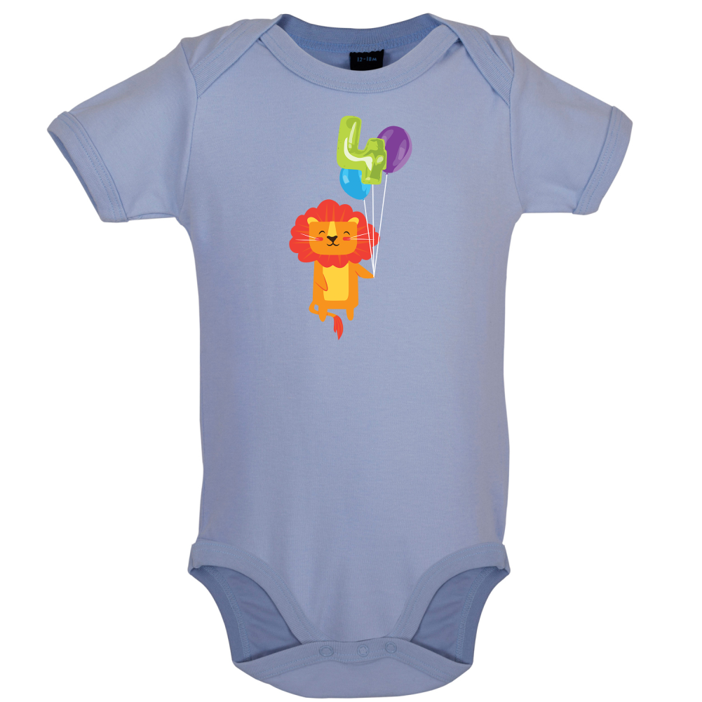 4th Birthday Lion Baby T Shirt