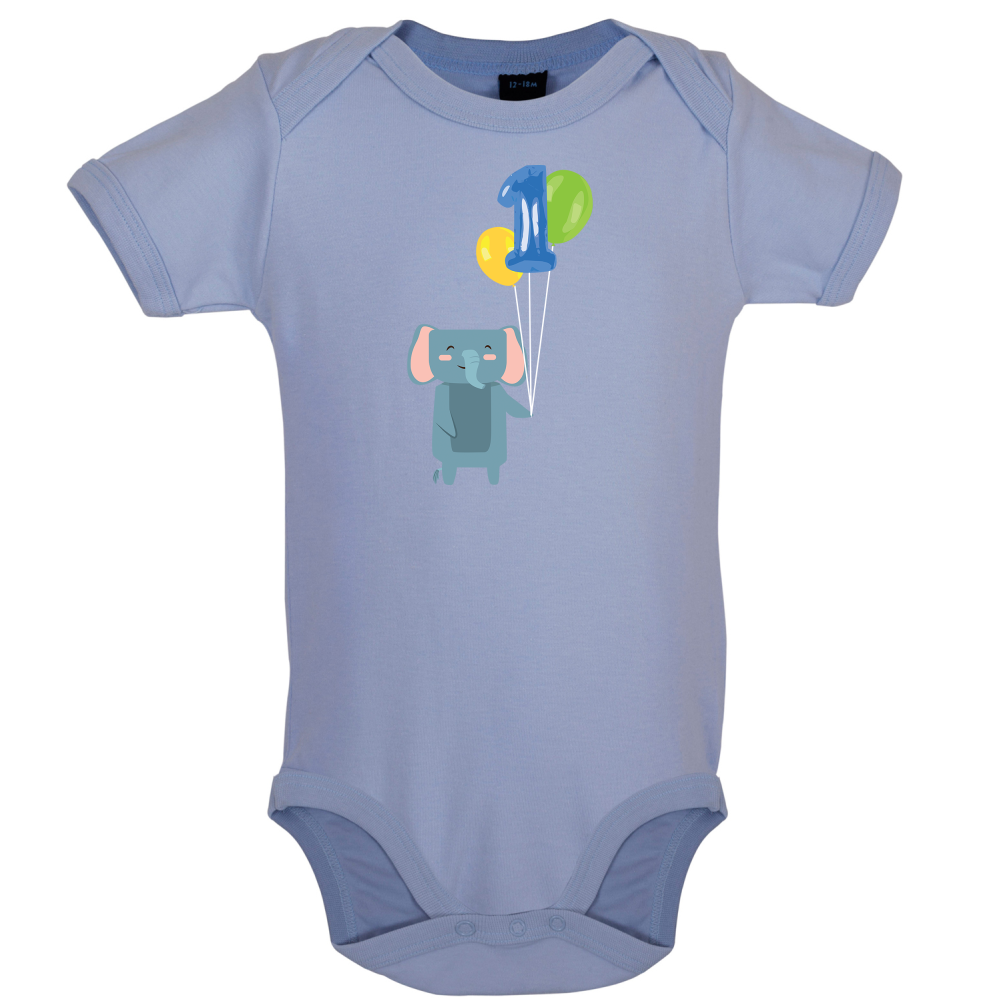 1st Birthday Elephant Baby T Shirt