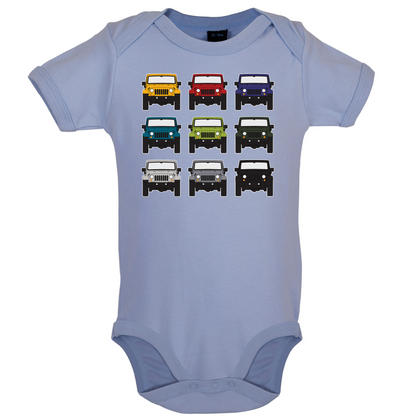 JW 9 Colour Car Grid Baby T Shirt