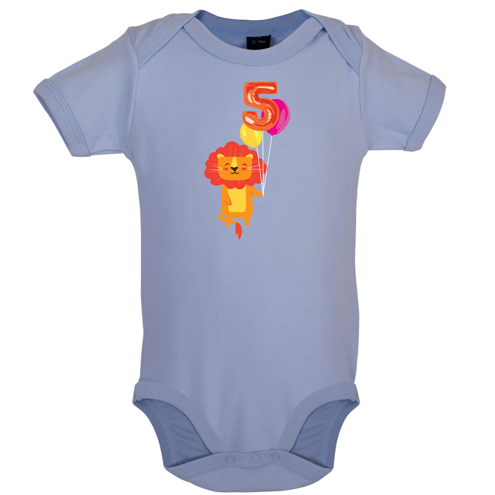 5th Birthday Lion Baby T Shirt